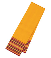 Mustard Handloom Korvai Kanchipuram Silk Saree With Crimson Border-KA15937
