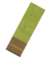 Green Woven Chettinad Cotton Saree With Buttas & Contrast Border-CN1929