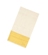 Off White Handloom Kerala Cotton Saree With Big Zari Border-KEC1009