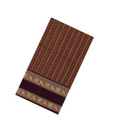 Brown Handloom Silk Cotton Saree With Checks-SC4292