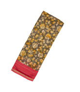 Grey Handloom Chanderi Cotton Saree With Printed Floral Motifs-CC1234