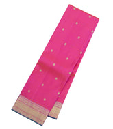 Hot Pink Handloom Kanchipuram Silk Saree With Zari Buttas-KA15704