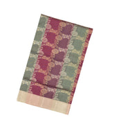 Multi Colour Handloom Soft Silk Saree With Floral Jaal Motifs-SO4291