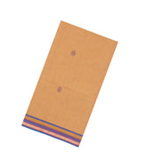Sandal Handloom Bengal Cotton Saree With Stirpes & Floral Buttas-BG1696