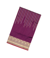 Magenta Handloom Banarasi Silk Saree With Zari Stripes-BE1371
