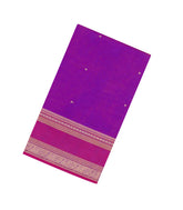 Purple Handloom Silk Cotton Saree With Buttas-SC4355