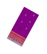 Purple Handloom Soft Silk Saree With Floral Buttas & Contrast Border-SO4536