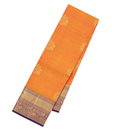Orange Woven Pure Silk Saree With Buttas & Contrast Border-EC2569