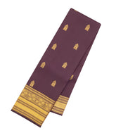 Dark Brown Woven Pure Silk Saree With Zari Buttas-KA16902