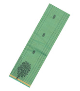 Aquamarine Woven Rasipuram Cotton Saree With Stripes & Buttas-RA2590