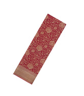 Crimson Woven Mysore Silk Saree With Floral Vine Motifs-MS3359