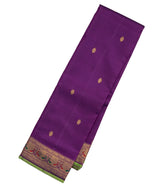 Purple Handloom Kanchipuram Silk Saree With Buttas & Meena Border-KA13022