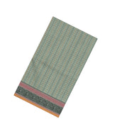 Shadow Green Handloom Village Cotton Saree With Checks & Buttas-VC1631
