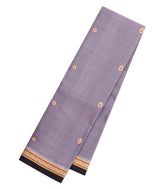Grey Handloom Kanchipuram Silk Saree With Meena Buttas-KA15657
