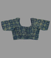 Ajrakh Inspired Printed Blouse With Round Neckline