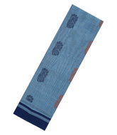 Steel Blue Woven Rasipuram Cotton Saree With Buttas-RA2646