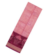 Magenta Printed Chanderi Cotton Saree With Zari Border-CC1472
