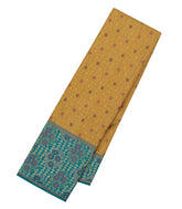 Gold Handloom Kanchipuram Silk Saree With Meena Floral Motifs-KA14754