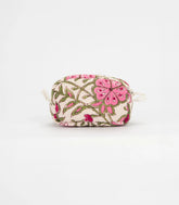 Off White Cotton Bagru Printed Coin Pouch With Zipper-ACS1065