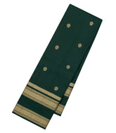 Bottle Green Kanchipuram Silk Saree With Floral Buttas-KA14943