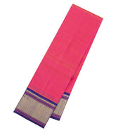 Pink Handloom Korvai Kanchipuram Silk Saree With Contrast Border-KA15945