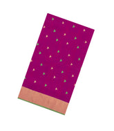 Magenta Handloom Maheswari Silk Cotton Saree With Contrast Border-SC4892