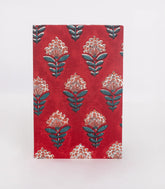 Crimson 9 X 6 Inch Bagru Dabu Block Printed 96 Page Handmade Notebook-ACS1022