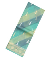 Aquamarine Handloom Banarasi Organza Silk Saree With Ombre & Floral Motifs-BE1492