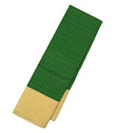 Dark Green Woven Pure Silk Saree With Checks & Contrast Border-EC2545