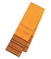 Mango Yellow Handloom Korvai Kanchipuram Silk Saree With Buttas & Contrast Border-KA16793