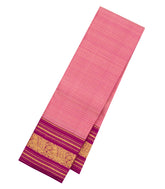 BubbleGum Pink Handloom Kanchipuram Silk Saree With Checks-KA14351
