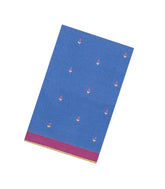 Steel Blue Handloom Uppada Cotton Saree With Buttas-UP0345