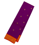 Purple Handloom Korvai Kanchipuram Silk Saree With Buttas-KA12944