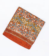 Rust Handloom Tussar Silk Saree With Printed Floral Motifs