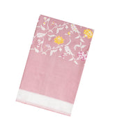 Dusty Pink Handloom Banarasi Silk Saree With Meena Floral Motifs