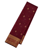 Maroon Handloom Aishwarya Kolam Silk Saree With Buttas-KA14799