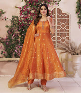 Festive Embroidered Orange Anarkali Set-RC5549