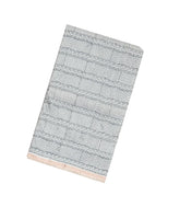 Off White Woven Synthetic Tussar Saree With Embroidered Chevron Motifs