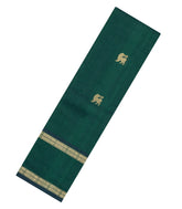 Dark Green Handloom Kanchi Cotton Saree With Buttas-KC1785