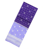 Violet Woven Banarasi Poona Silk Saree With Checks & Buttas-BP1019