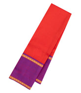 Red Handloom Kanchipuram Silk Saree With Zari Stripes-KA15354
