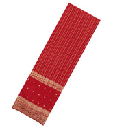 Red Woven Mysore Silk Saree With Floral Stripes-MS3529