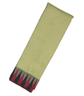 Cardamom Green Woven Synthetic Dupion Saree With Contrast Border