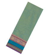 Green Woven Chettinad Cotton Saree With Contrast Border-CN1864