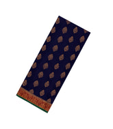 Dark Blue Woven Mysore Silk Saree With Floral Motifs-MS3445