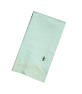 Turquoise Woven Blended Dupion Saree With Embroidered Floral Motifs-BL3889