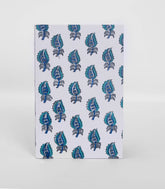 White 9 X 6 Inch Bagru Dabu Block Printed 96 Page Handmade Notebook-ACS1017