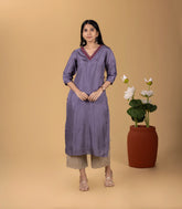 Lavender Embroidered Festive Kurta-KR0831