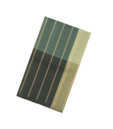 Green Handloom Organza Silk Saree With Zari Stripes-SO4773