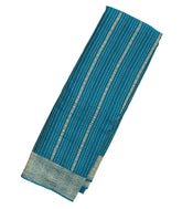 Cyan Mysore Crepe Silk Saree With Meena Floral Stripes-MS3126